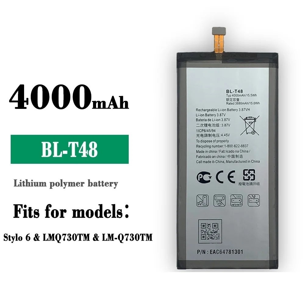 

BL-T48 4000mAh Аккумулятор для LG STYLO 6 LM-Q730TM LMQ730TM