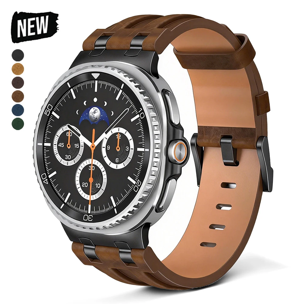 

Кожаный ремешок для часов Samsung Galaxy Watch 8 Classic 46 мм, 8 40 мм, 44 мм, роскошный мужской ремешок для SAMSUNG GALAXY Watch 8, элегантные ремешки