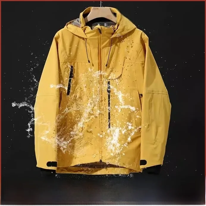 

Высококачественное мужское уличное водонепроницаемое пальто с твердой подкладкой и шляпой, уплотнительное пальто для всего тела, осенне-зимнее мужское курто