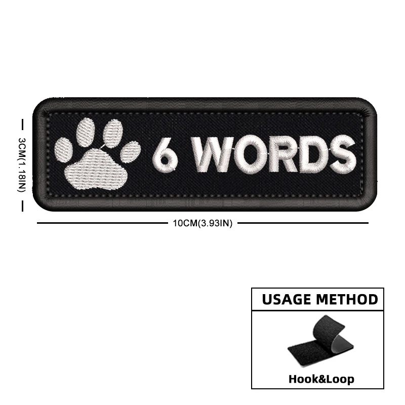 Parche bordado personalizado para collar de perro con pata - imagen 4