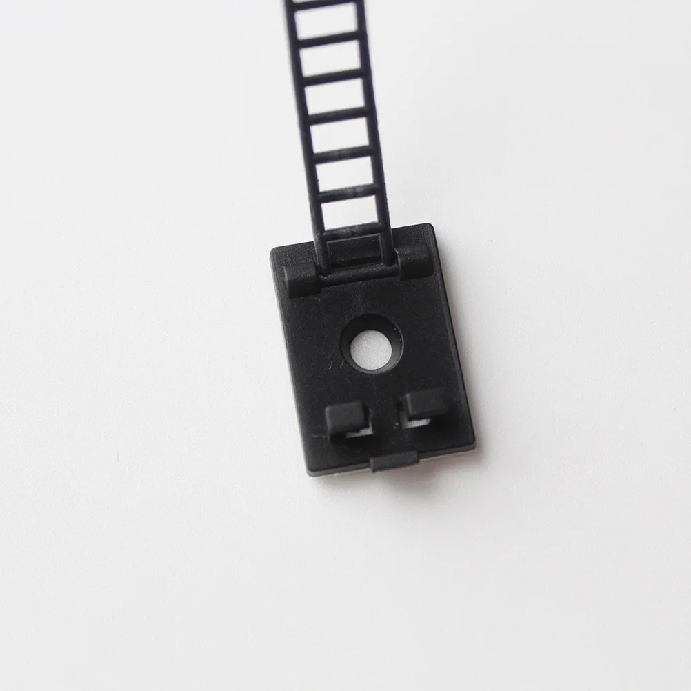 

200pcs Ties Holder Adjustable Self Adhesive Wire Clamp For Cord Management Ties Organizer Wire Clamp Fixer Black