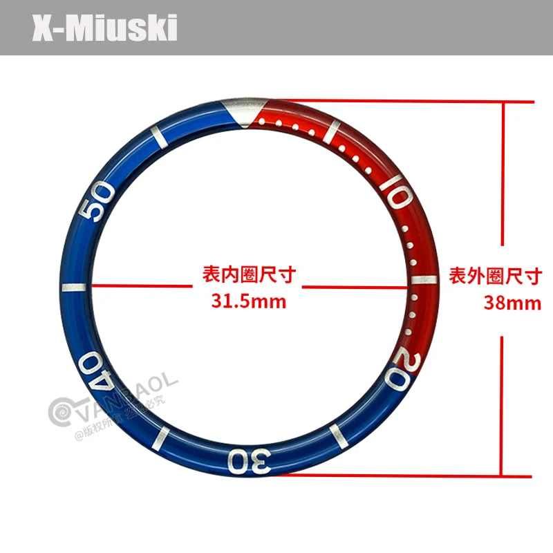 38mmx31.5mm Resin SKX007 Watch Bezel Insert Fit For Seiko SKX007 SKX009 SRPD NH35 NH36 Watch Case Men's Watches Replace Bezel