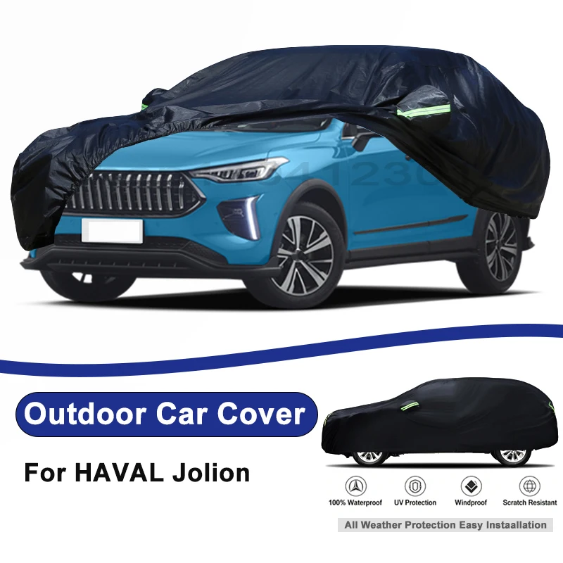 Outdoor Full Car Cover For HAVAL Jolion with Reflective Strips Waterproof Snowproof Dustproof UV Protection Auto Accessories