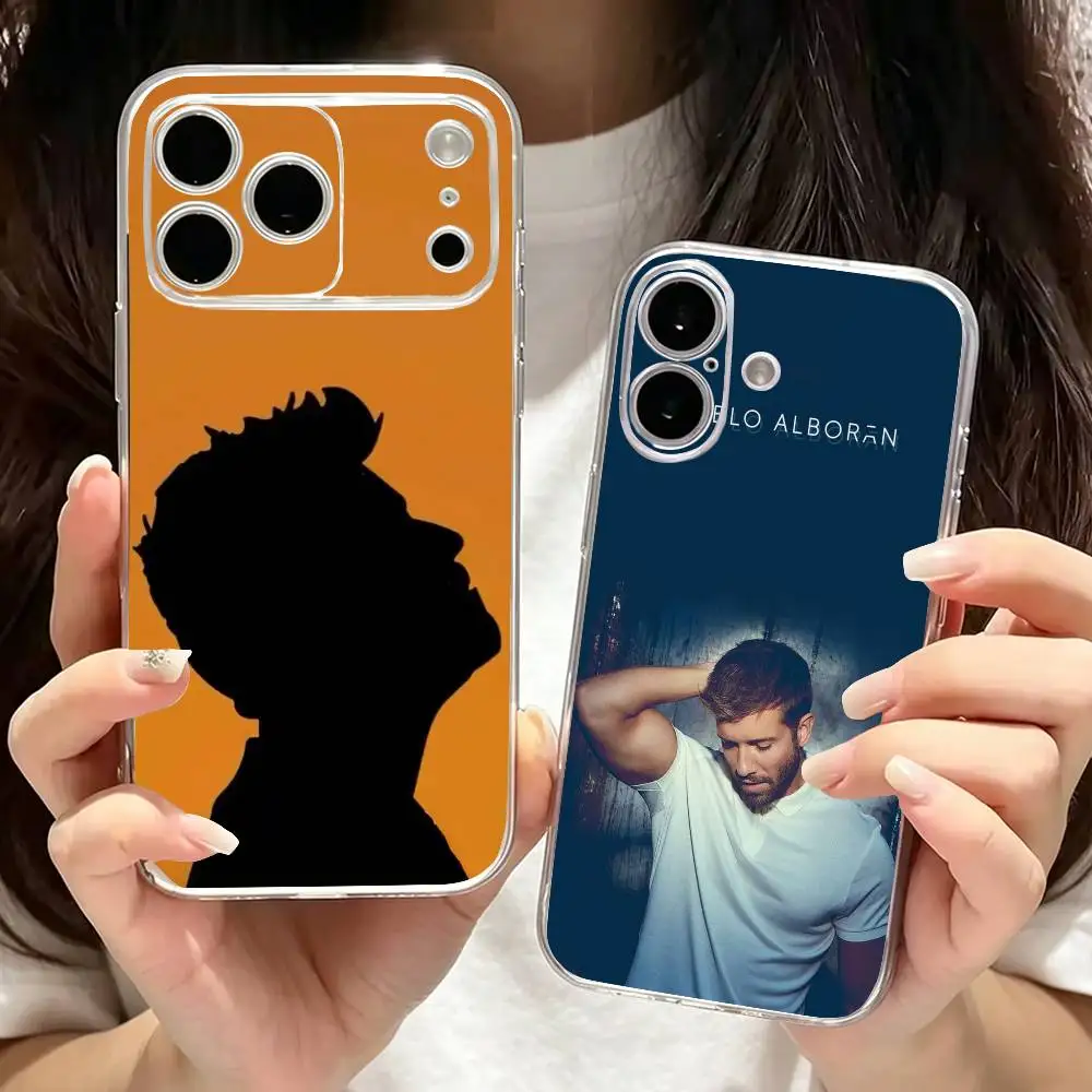 Singer p-Pablo Alboran  Phone Case Transparent Silicone Soft For iPhone 17 16 15 14 13 12 11 Mini Pro Max Plus