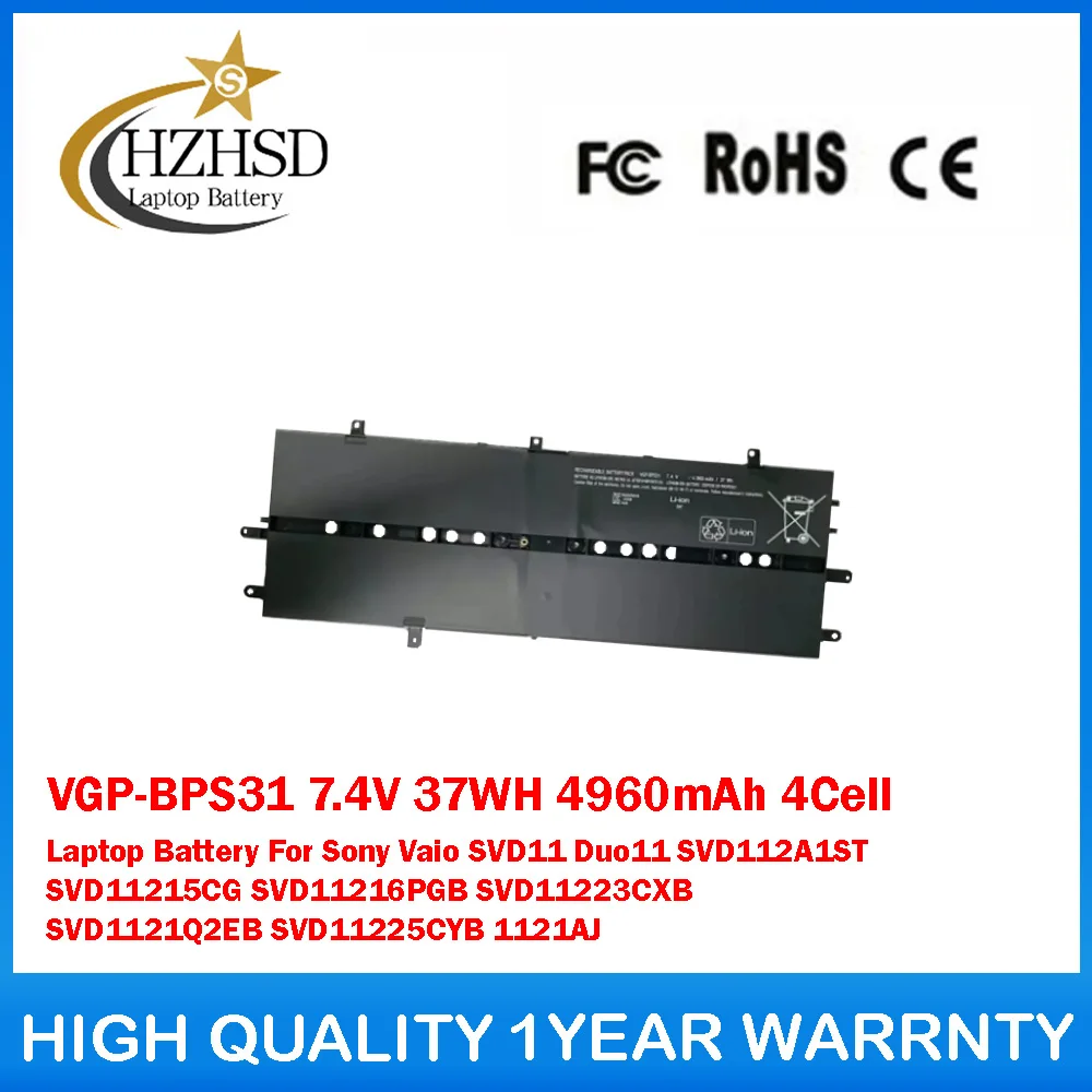 

VGP-BPS31 7.4V 37WH 4960mAh 4Cell Laptop Battery For Sony Vaio SVD11 Duo11 SVD112A1ST SVD11215CG SVD11216PGB SVD11223CXB 1121AJ