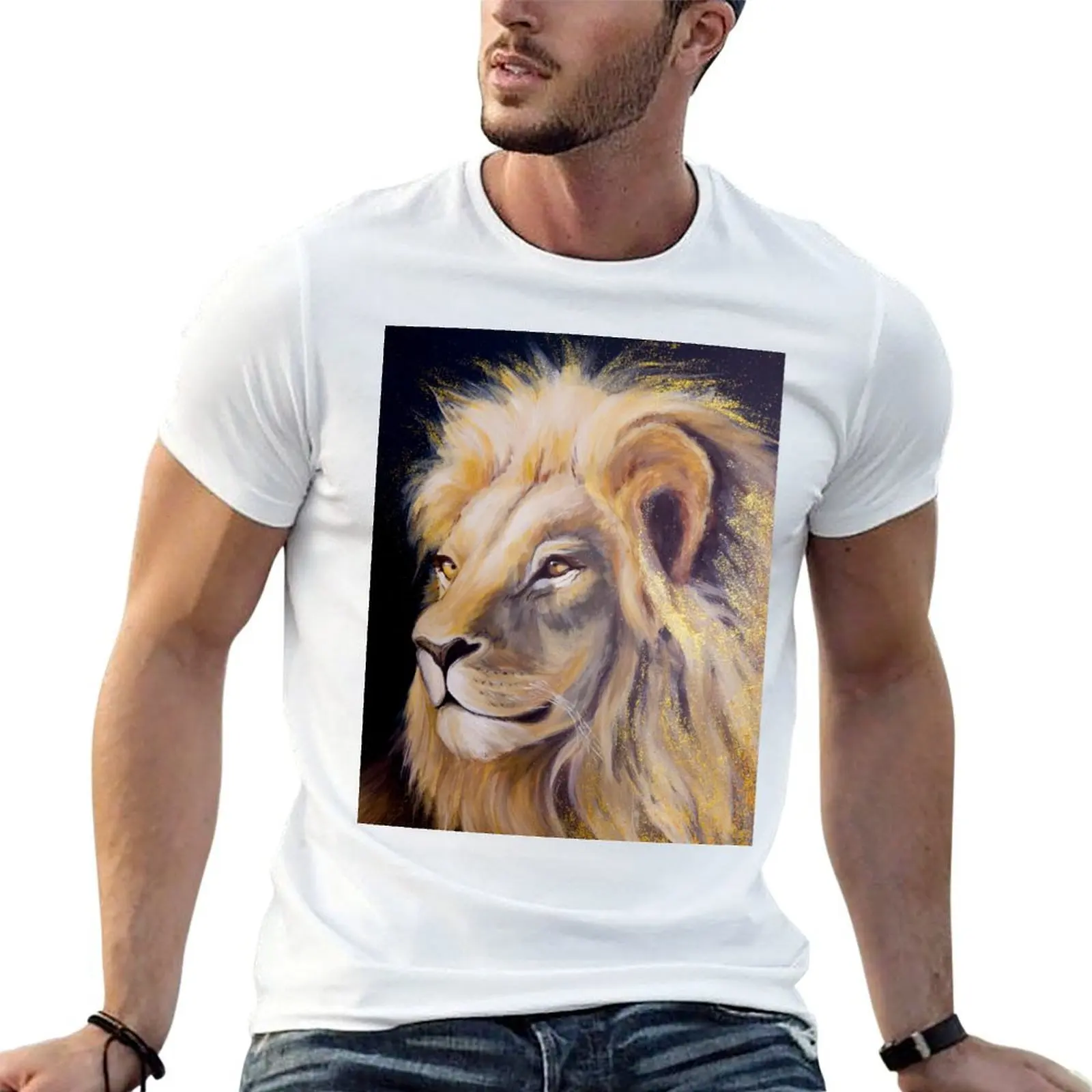 

Lion. Glimpse of a Bold Tomorrow T-Shirt man t shirt cotton men t shirt cotton 100% t shirts for man cotton funny T-shirt