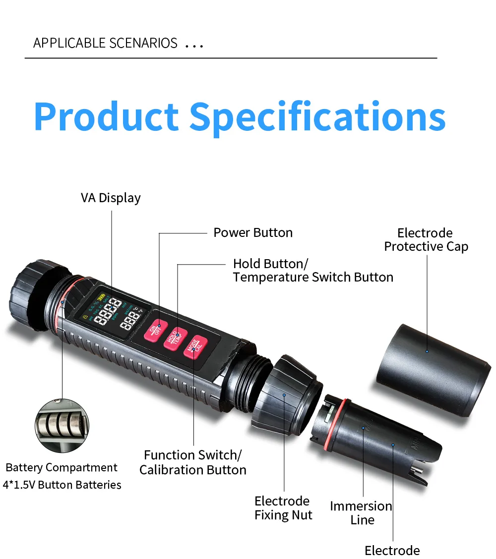 2026 Price Multi-Functional Water Quality Tester Digital 7 in 1 TDS EC Salinity S.G ORP Temperature Meter for Aquarium