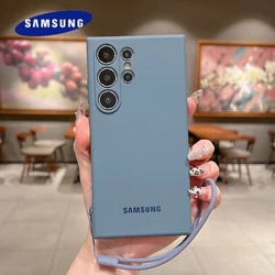 Capa de telefone de silicone líquido Samsung Galaxy S25 S24 Ultra S22 Plus S23 S21 FE Capa de proteção à prova de choque