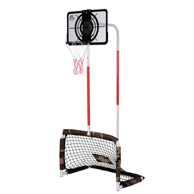 새로운 통합형 실내/실외 어린이용 이동식 농구 및 축구 스탠드 훈련 장비 (도어 프레임 농구대 포함)
