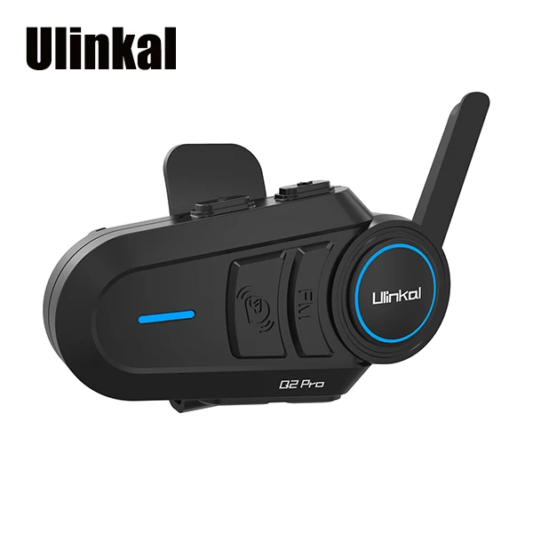 

Ulinkal Q2pro Motorcycle Intercom Bluetooth 5.2 Helmet Headset 6 Riders BT 1000M FM Motor Interphone Communicator Earphone