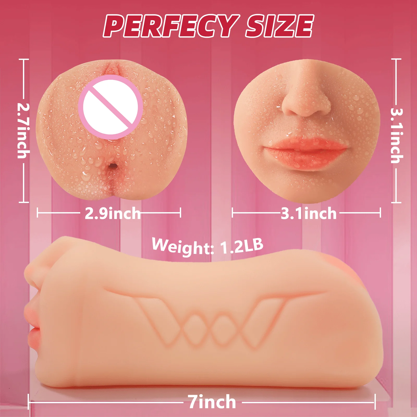 3 IN 1 Onahole Artificial Vagina Sex Toys for Men Realistic Double-Sided Pocket Pussy Blowjob Silicone Vagina Male Masturbator