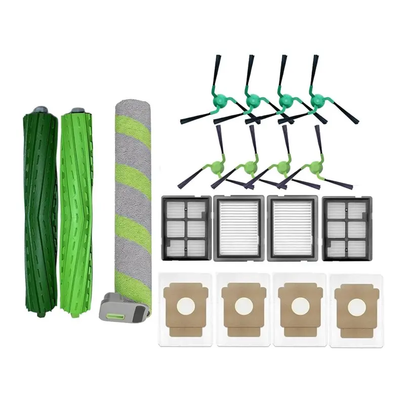 

【ПОПУЛЯРНЫЕ ТОВАРЫ】Запасные части: 18 предметов (щетки, мешки для пыли, фильтры, роликовые насадки для швабры) для робота-пылесоса Irobot Roomba Max 705 Combo/706 Combo