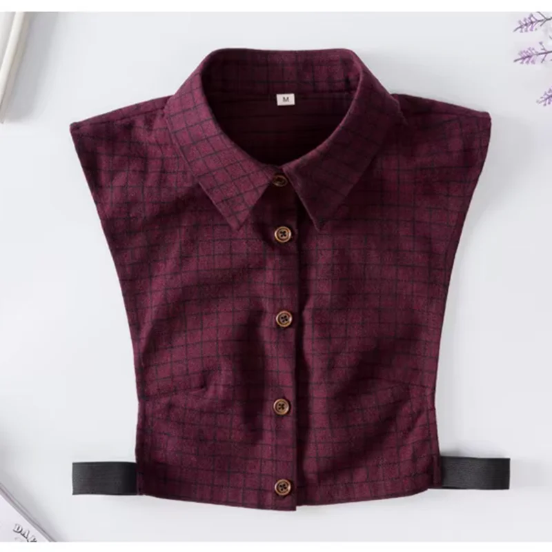 Camicia scozzese coreana Colletto finto Uomo Donna Primavera Autunno Inverno Colletto finto tutto-fiammifero Colletto finto Maglione Colletto decorativo