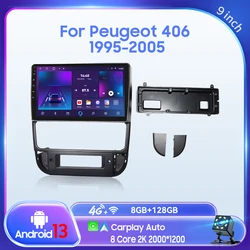 QSZN Per Peugeot 406 1995-2005 9 pollici 2 din Android 13.0 Autoradio Lettore video multimediale Navigazione GPS 4G Carplay Unità principale