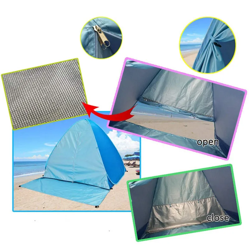 Imagem -06 - Barraca Pop up Praia Automática com Cortina de Porta Outdoor Camping Tour Protetor Solar Ultraleve Portátil Rapidamente Aberto 23persons Uv50 +