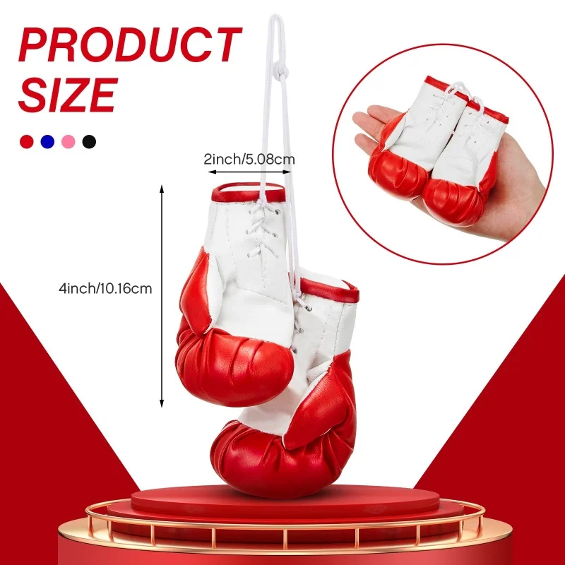 2Pcs Large 10CM Boxing Gloves Miniature Boxing Glove Keychain Ornament for Car Mirror Home for Hanging Decoration Accessories