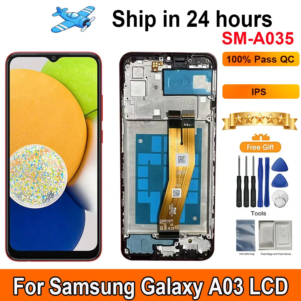 6.5"Screen For Samsung Galaxy A03 LCD Display Touch Panel Digitizer Assembly Replacement LCD With Frame A03 A035 SM-A035