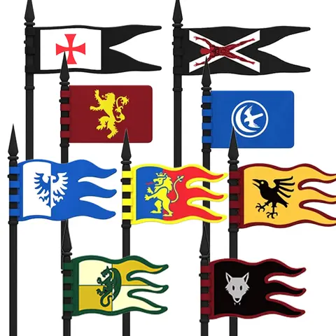 Medeltida Röd Lejon Slott Soldat Riddare MOC Väst Sköld Rustning Figur Tillbehör Vapen Byggstenar Militär Tegelsten Leksak B153 8 best sales Lego medeltida vapen - №5