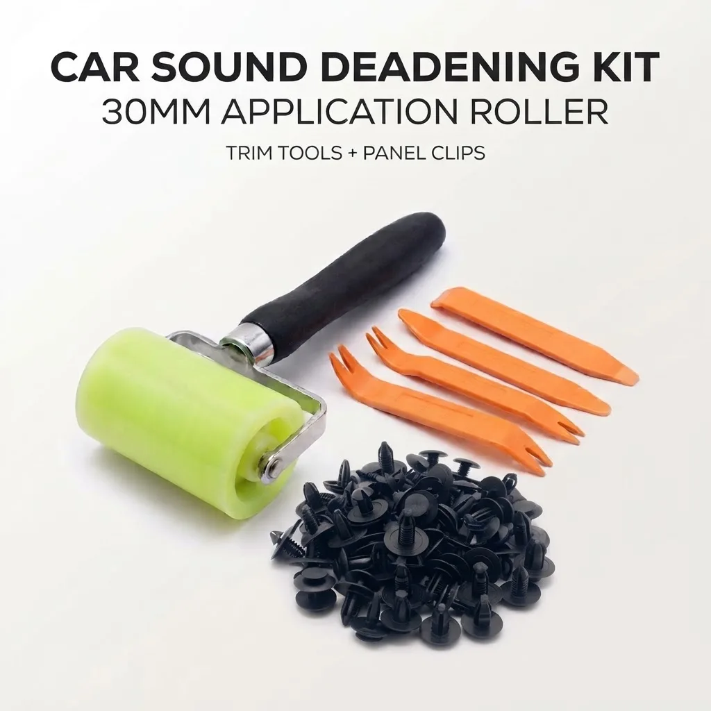 Car Sound Deadening Installation Kit 30mm Roller Trim Removal Tools 6/7/8/9mm Panel Clips DIY Vibration Damping for Door Floor