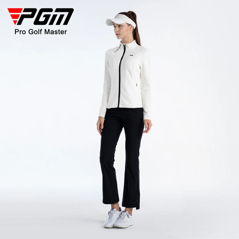 PGM Female Windproof Golf Jackets Ladies Waterproof Golf Outwear Full Zipper Windbreaker Long-sleeved Warm Coat Women Tops S-XL