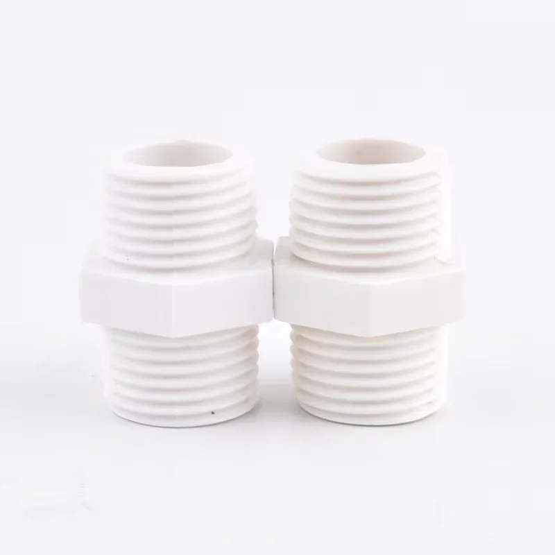 

1/2"~2" White PVC Nipple Connector Double Male Thread Joint Garden Water Pipe Connector Aquarium Tank Adapter Tube Joint