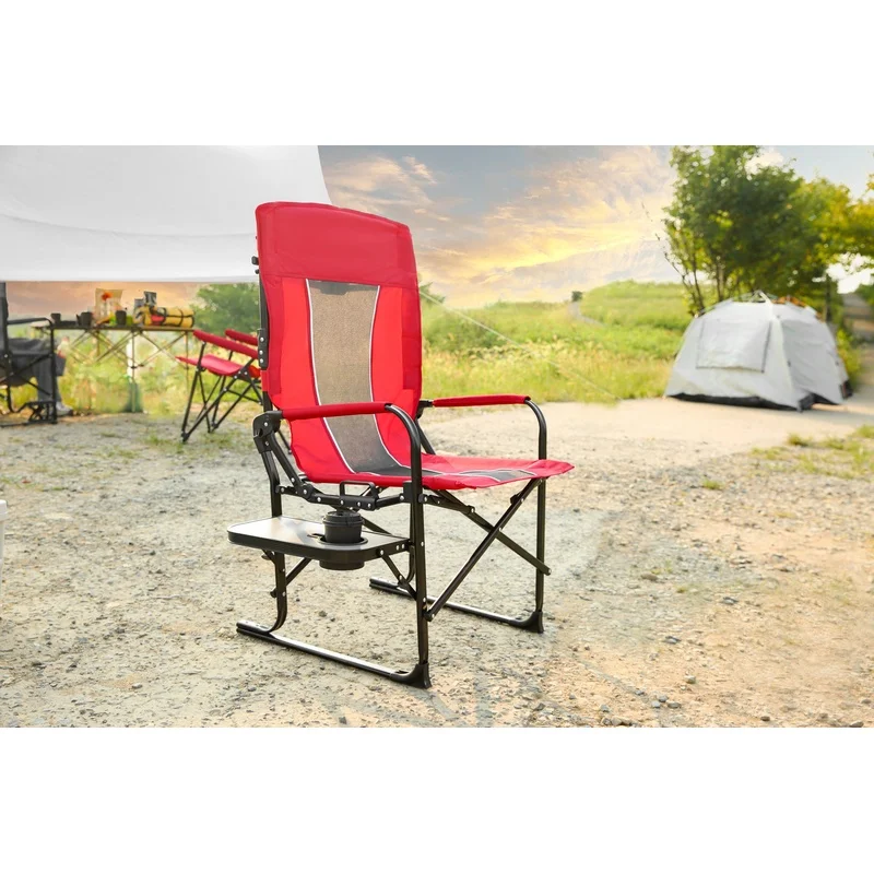 Heavy Duty Portable Folding Chair with Side Table