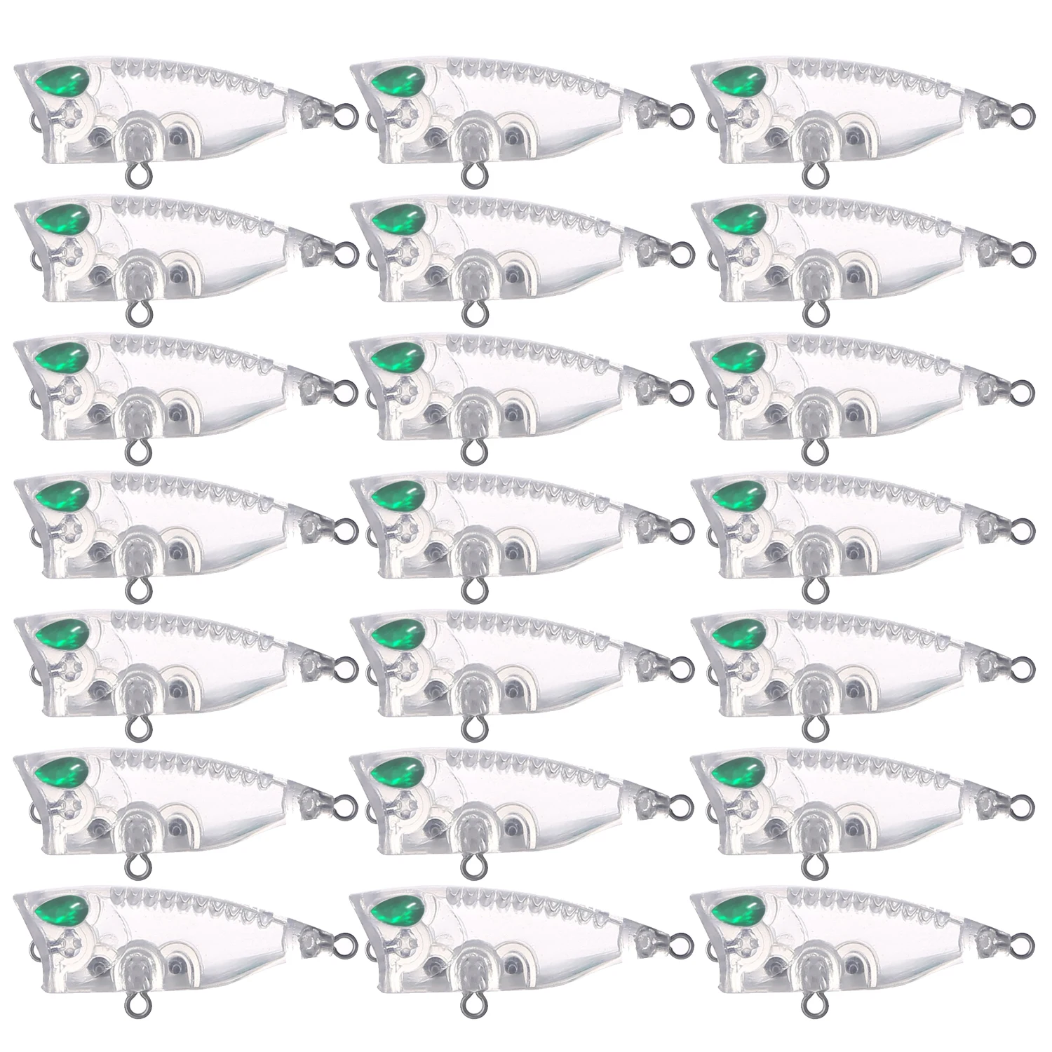 

25 шт./лот рыболовные приманки с глазами, пустая приманка, Неокрашенная, прозрачная пластиковая жесткая приманка, 42 мм, 2,8 г, ручная приманка «сделай сам» для окуня