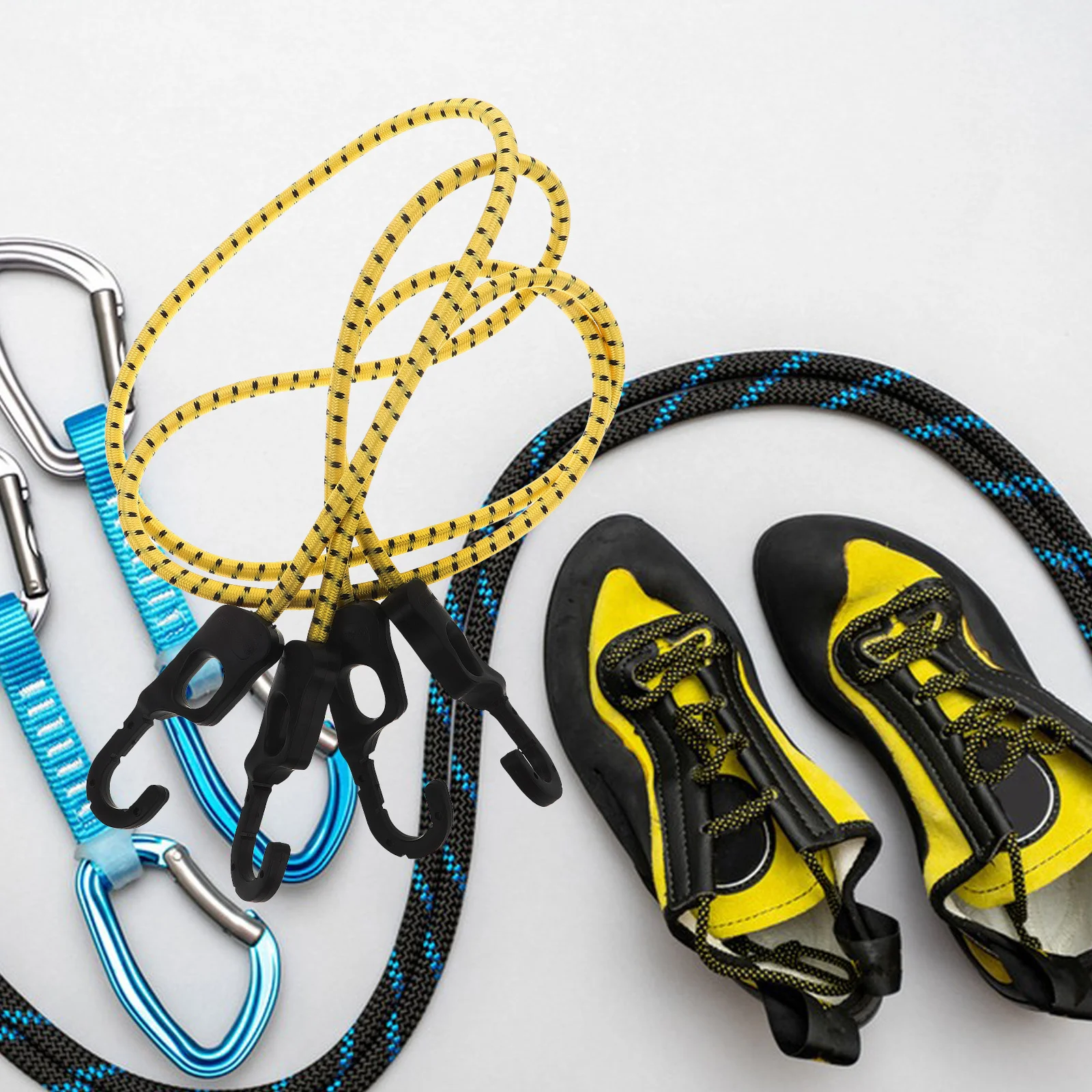 2 pièces cordon élastique réglable avec crochets sangles de fixation de bagages de vélo en plein air cordes d'attache de fret élastique cordon élastique avec crochets