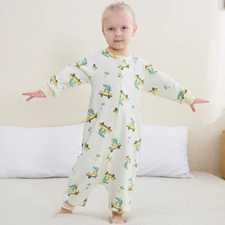 MICHLEY Spring Cotton Sleeping Bag Baby Kids Jumpsuit Sleepsack Pajamas Long Sleeve Sleepwear For Girls Boys Children 6M-6T