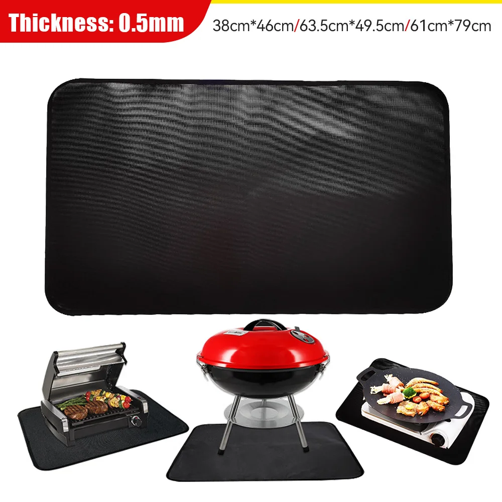 Fireproof Rug Insulation Mat Double-Sided Flame Retardant Non-Slip Fire Blanket Fiberglass Mat For Outdoor Camping BBQ Grill