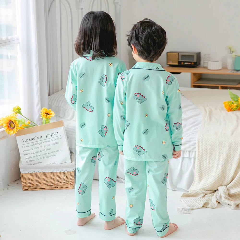 2 4 6 8 10 12 Years Boys Clothes Apring Autumn Long Sleeve Night Shirts 2Pcs Casual Suits Baby Toddler Pajamas Sets Kids Pijamas