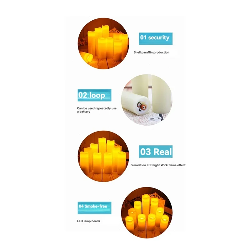 Hot Selling-LED Candles Flameless Candles With Remote Battery Operated Candles For Wedding Church Fireplace Decor,LED Candles Fl