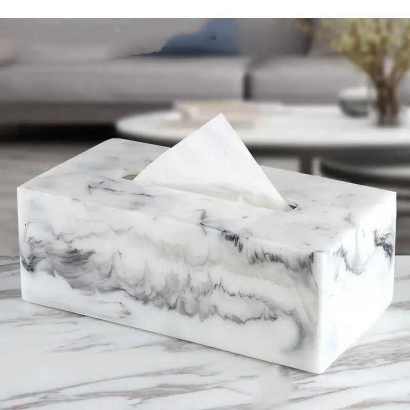 Ink Pattern Black White Tissue Box Decoration Accessories Square Rectangular Storage Napkin Holder Paper Towel Tube