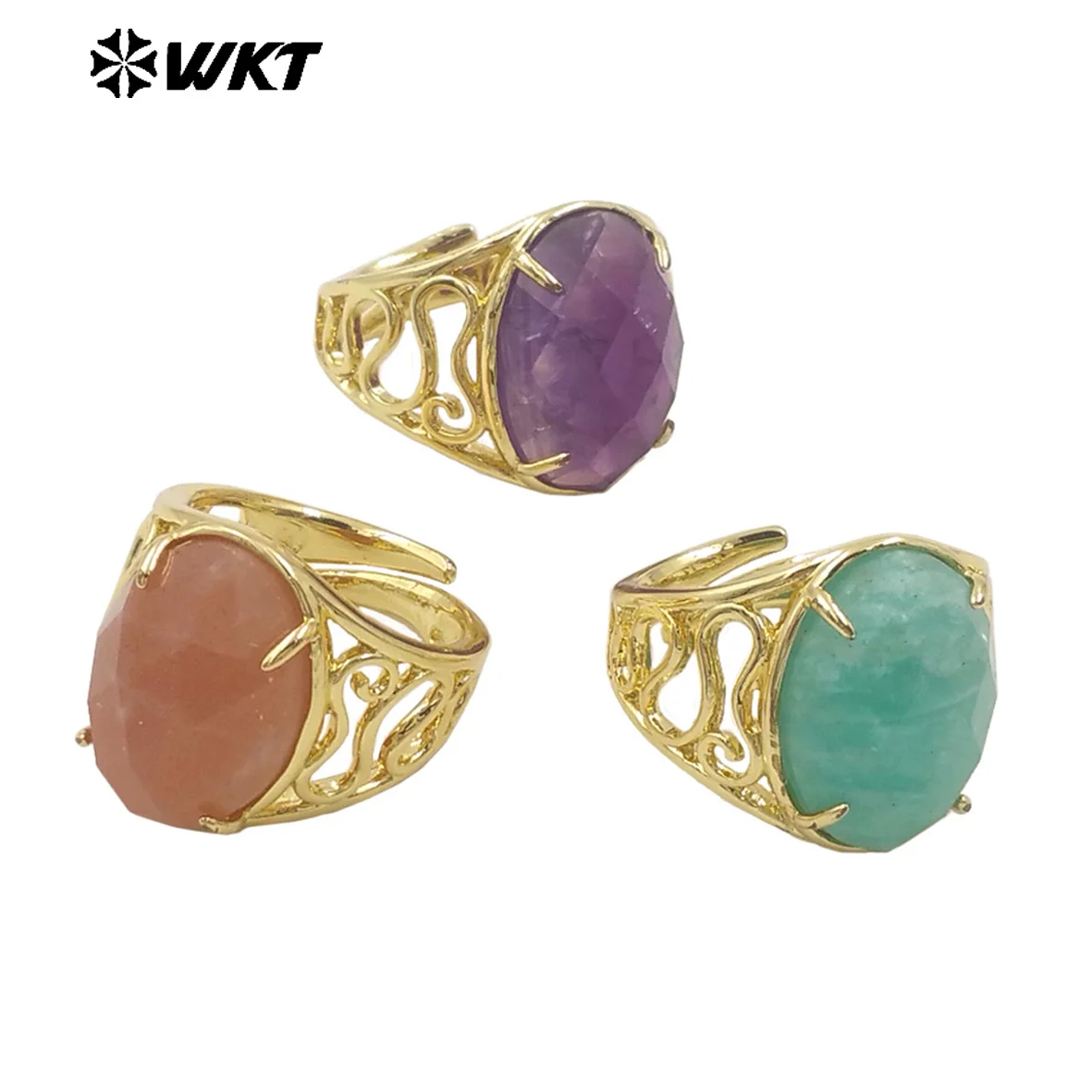 

WT-R527 WKT 2024 HotStyle Fashion Natural Gemstone Ring Women Pretty Adjustable Women Birthday Anniversary Aessory Gift