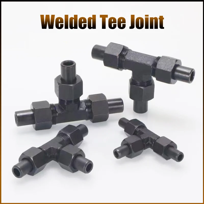 

Hydraulic Carbon Steel Tee Pressure Oil Pipe Joint Metric Thread Connection Fittings Transition Joint Weld Caliber 6~25mm