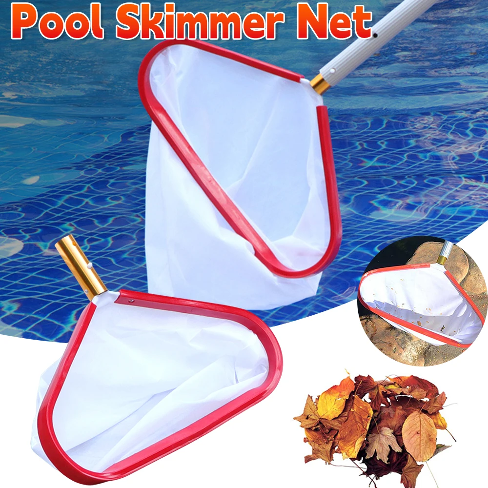 Swimming Pool Skimmer Net Garden Pond Leaf Skimmer Mesh Deep Bag with Aluminium Handle Pool Cleaning Net Mesh Pool Accessories