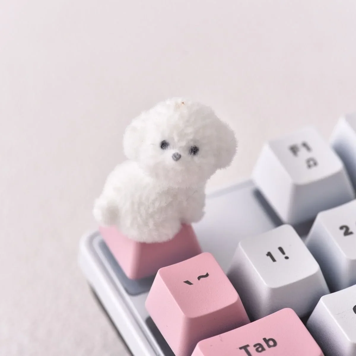 New Plucked Teddy Dog Keycaps DIY Handmade Customized Cross Axis Mechanical Keyboard  Keycaps Personalized Creative Keycaps