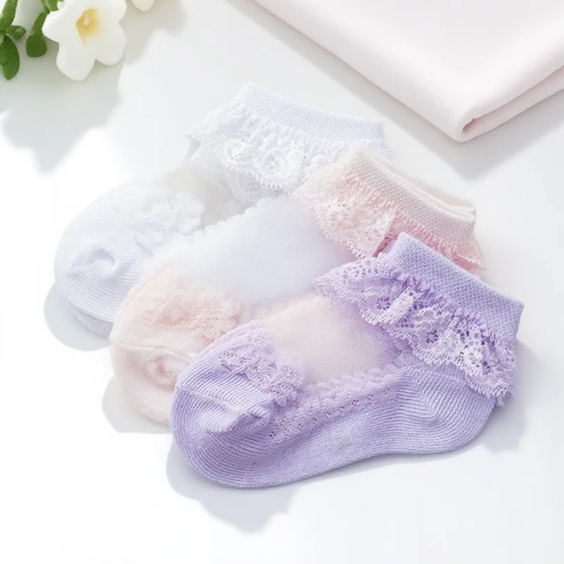 

Очаровательные кружевные детские носки с цветочным принтом, нескользящие хлопковые носки для малышей, дизайн с крыльями ангела для детей 0-5 лет, одежда унисекс для новорожденных