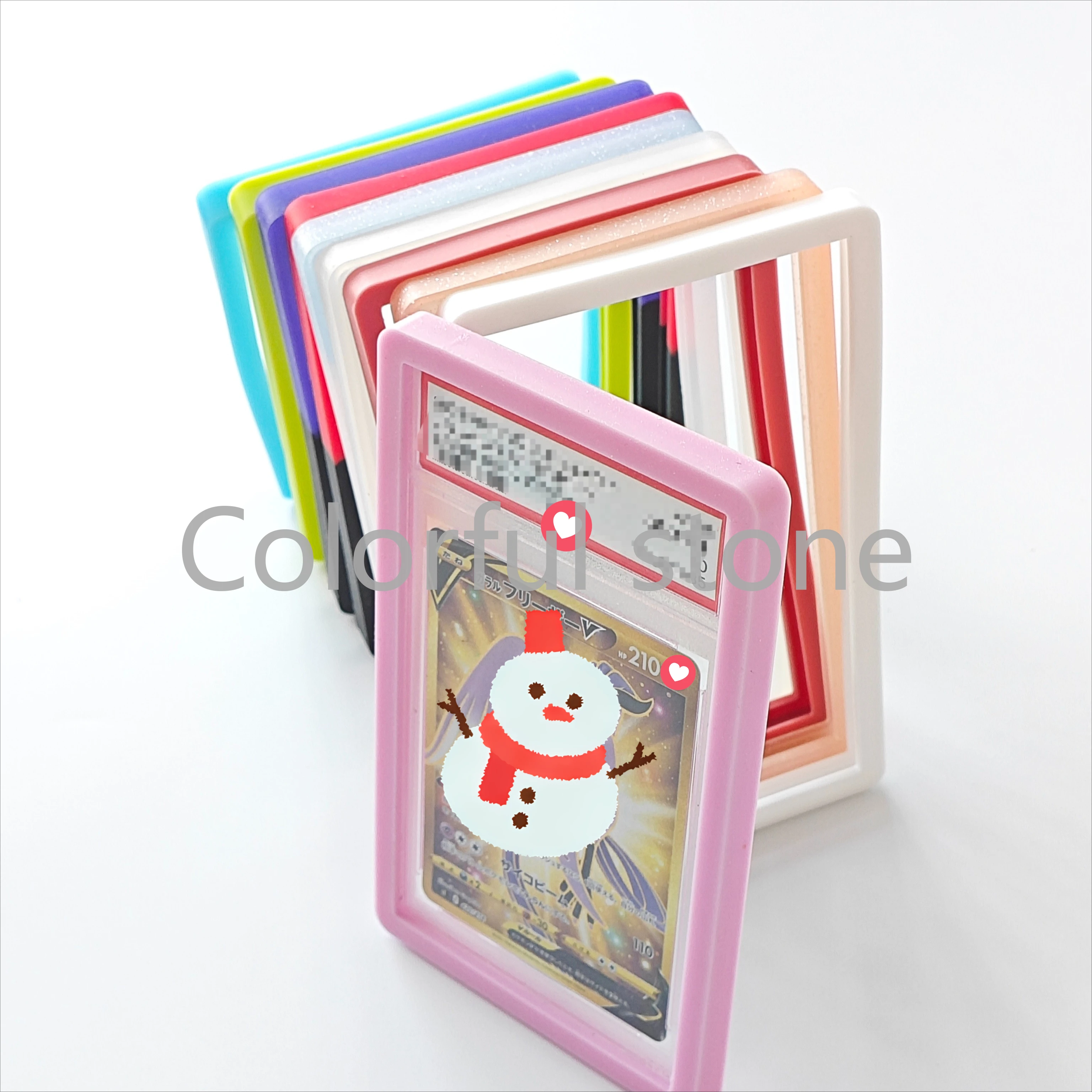 Caja de tarjetas de clasificación PTCG Yu Gi Oh Pokemon, carcasa protectora de Color de goma suave de silicona, funda protectora totalmente rodeada, anillo de juguete No.2