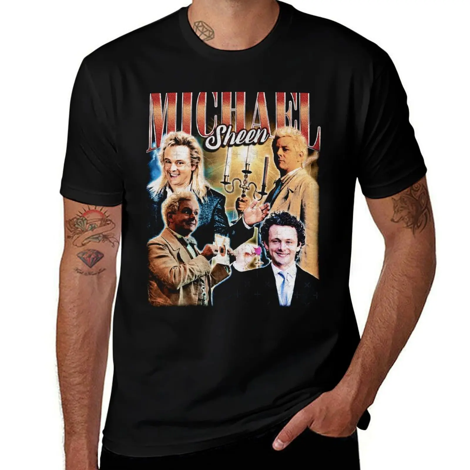 Homage Michael Sheen Vintage Style T-Shirt Non-Shrink Basic Cotton T-Shirt