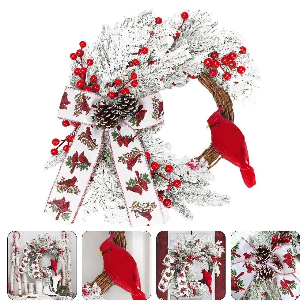 

Wreath Decor Xmas for Wall Front Door Flash Outdoor Christmas Garland Garden Ornament Rattan Hanging