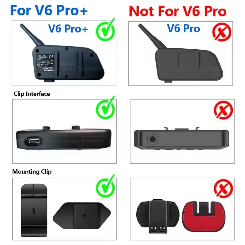 EJEAS Original Microphone Speaker Headset Type-C Plug For EJEAS V6 PRO+ V4 PLUS Motorcycle Helmet Accessory Optional Clip & Base
