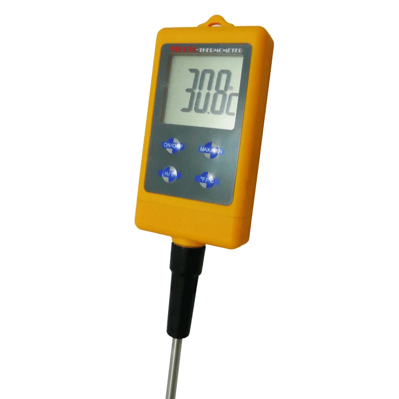 Цифровой водонепроницаемый термометр TECPEL DTM-3107 с термопарным зондом из нержавеющей стали длиной 28 см, разрешение 0,1°C, быстрое откликаемое устройство
