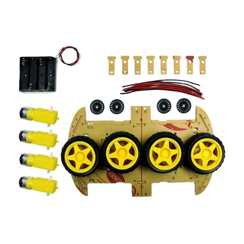 AINY-Electronic Smart Car Kit 4WD Smart Robot Car Chassis Kits Car With Battery Box DIY Kit For UNO R3 Board