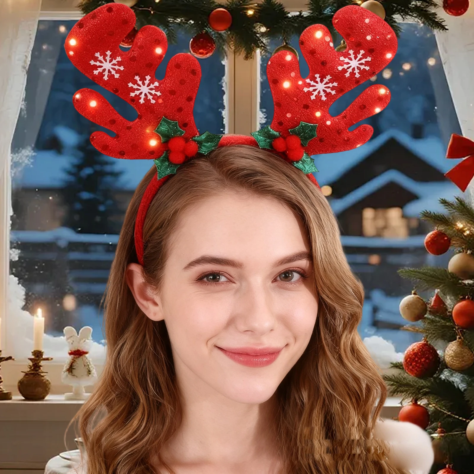 

Adults Kids Reindeer Antlers Headbands Cute Creative Holiday Hair Accessories for Cosplay Party