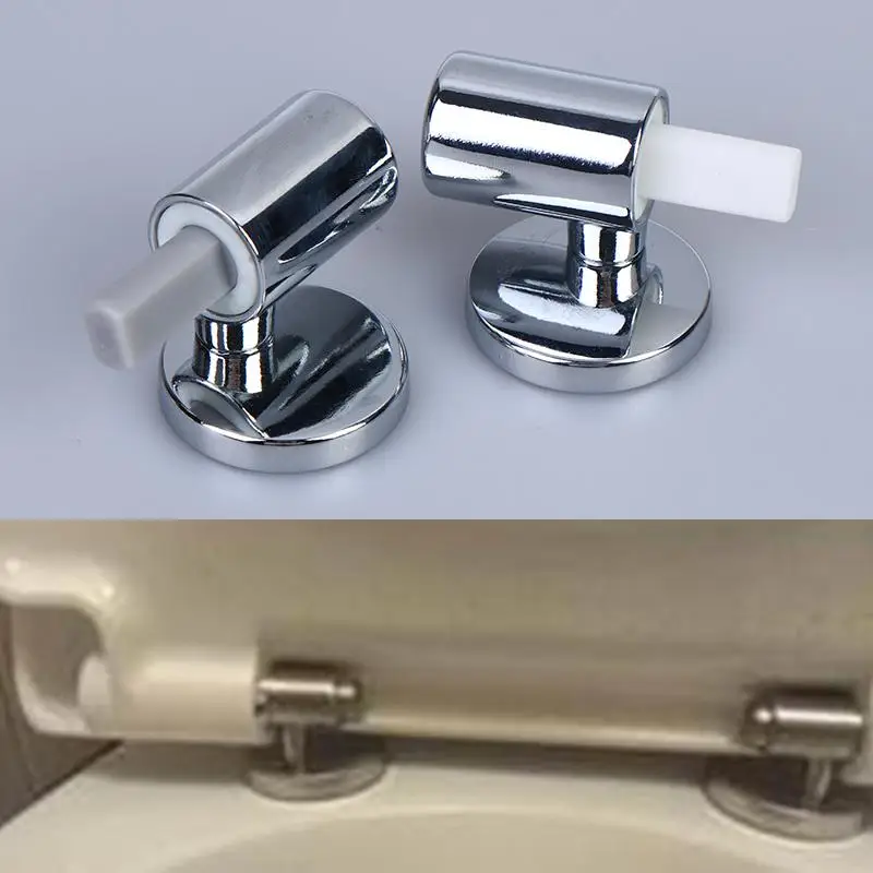 Sturdy Toilet Soft Close Hinges 1 Set Anti-corrosion Universal Fit Toilet Lid Replacement Accessories for Bathroom Renovation