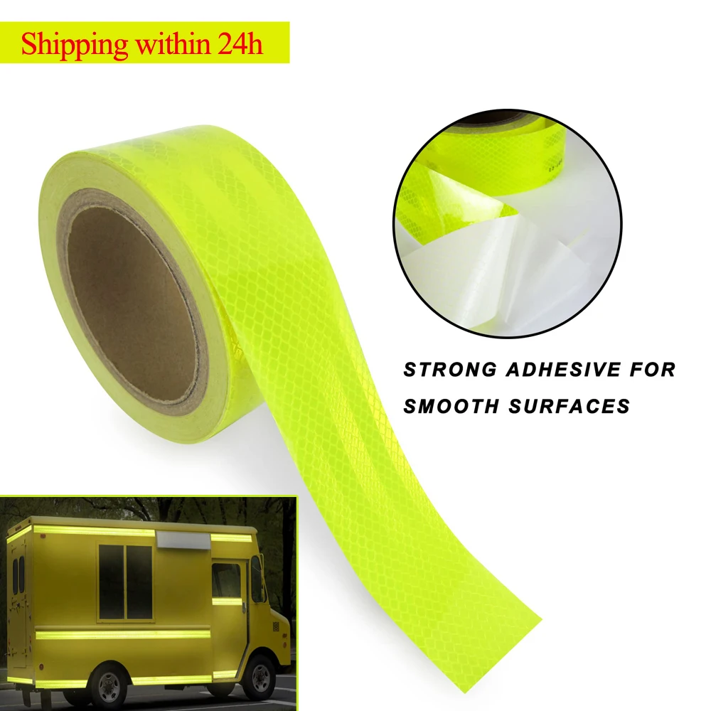 Reflective Warning Safety Adhesive Tape For Vehicles Trucks Bikes Cargos Helmets