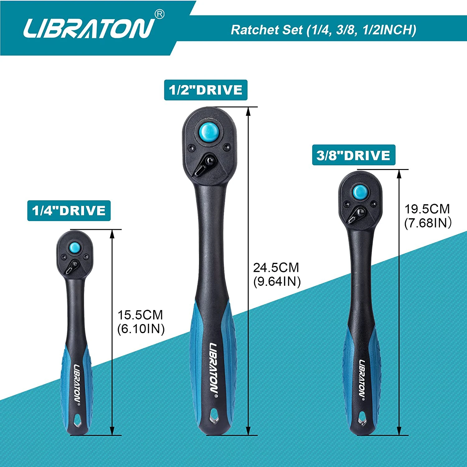 Libraton Ratchet Set, 3Pcs 1/4