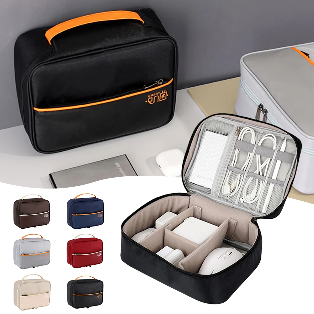 

High Capacity Zipper Travel Electronics Organiser Multi-Purpose Wear Resistant Cable Bag For Living Room