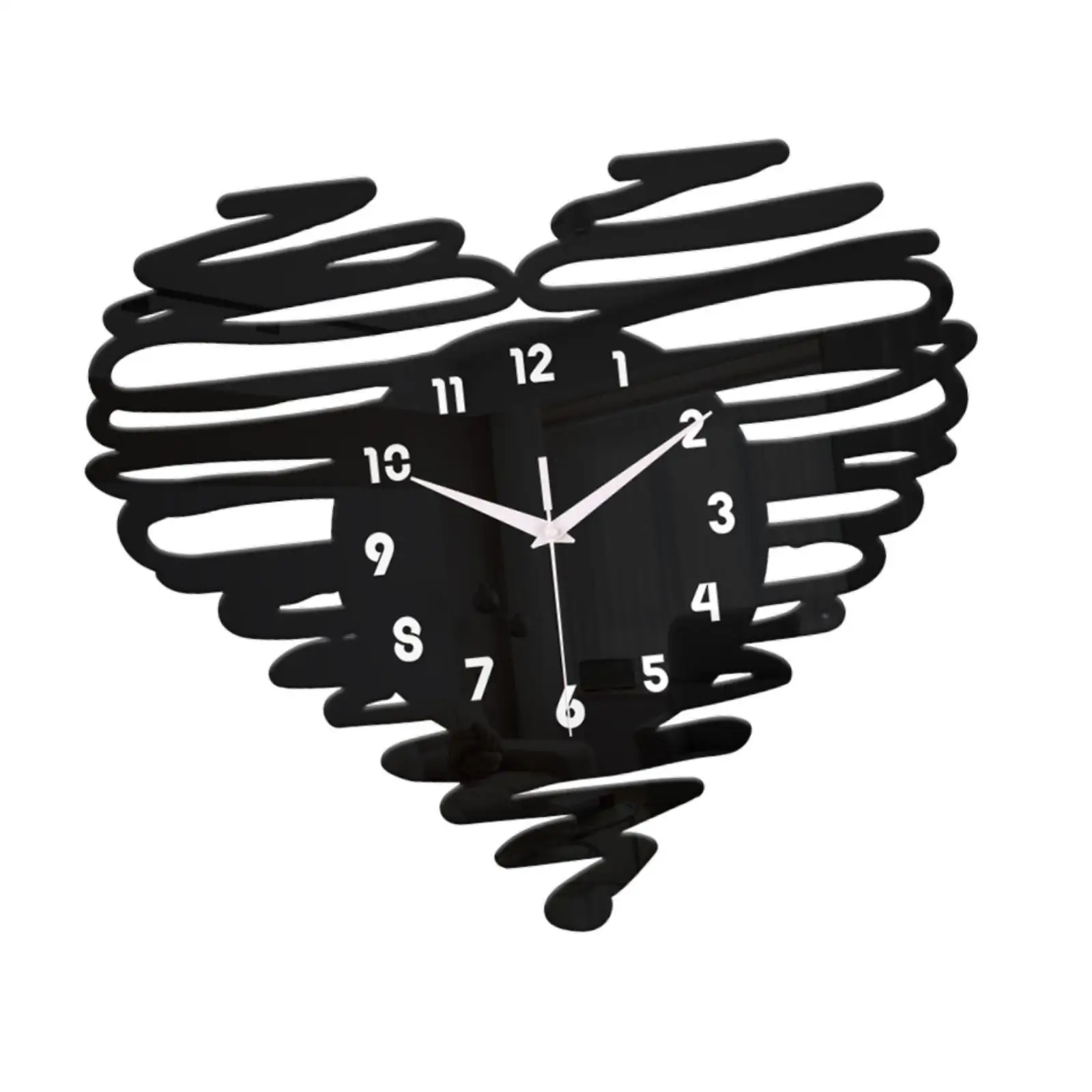 Heart-Shaped Wall Clock with Decorative Arabic Numerals, Modern Hanging Clock